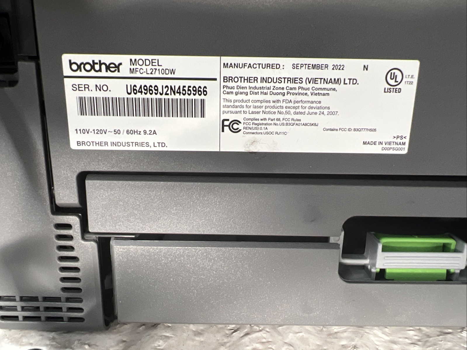 Brother MFC-L2710DW Multi Function Printer Toner FULLY TESTED 9.8K Pages G’td