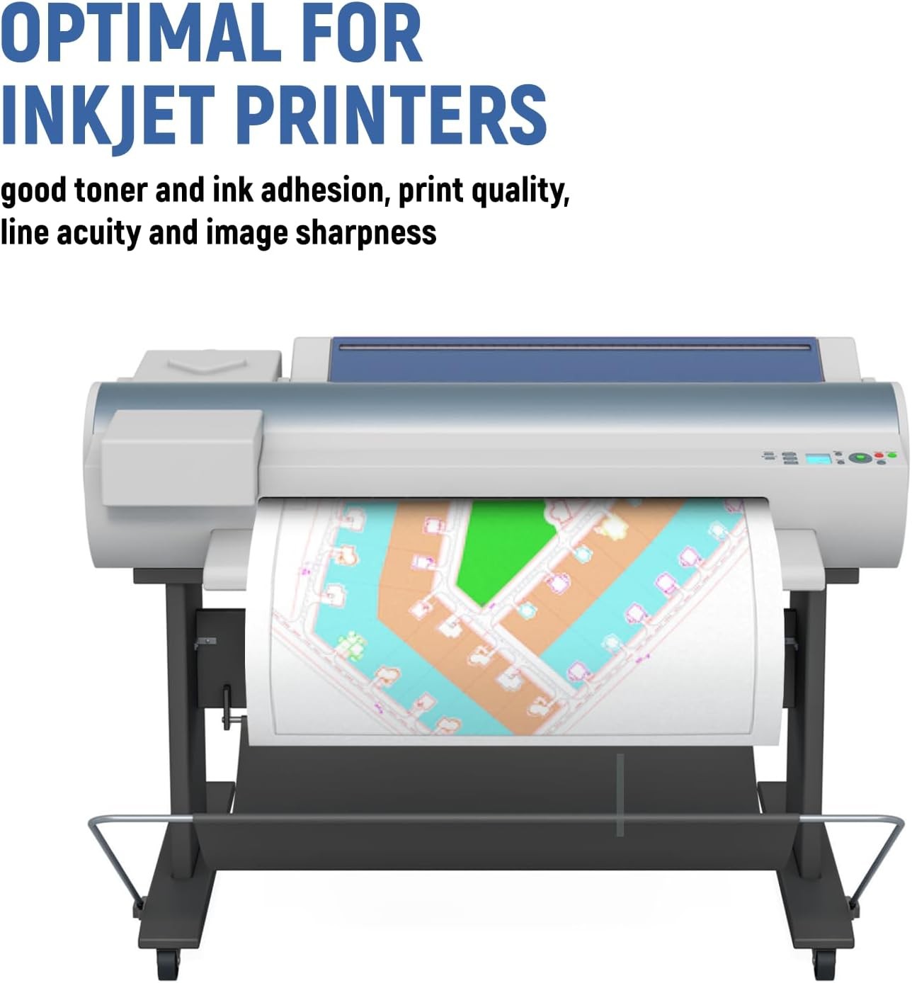 Wide Format Paper Plotter Paper 4 Rolls 24 in x 150 ft CAD Bond Rolls 2″Core