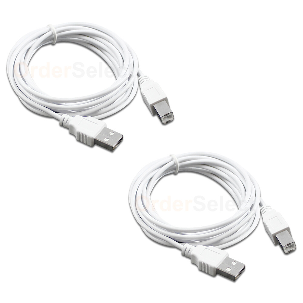 2X 10ft USB2.0 A Male to B Male Printer Scanner Cable Cord (U2A1-10WT)