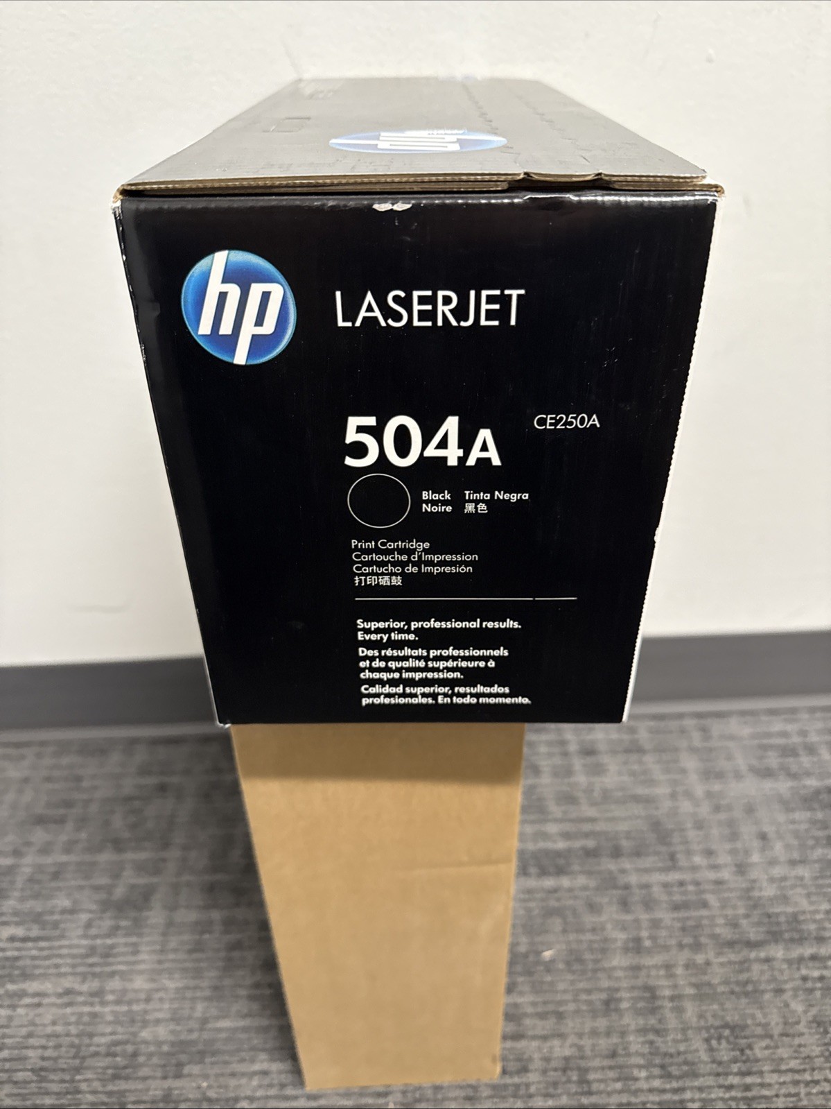 Genuine HP CE250A (504A) Black Toner Cartridge OEM Some Sharpie On Box