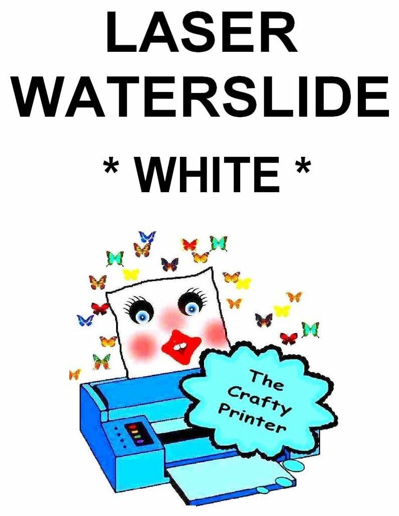 LASER Printer Water Slide Decal Paper – 10 Sheets – WHITE