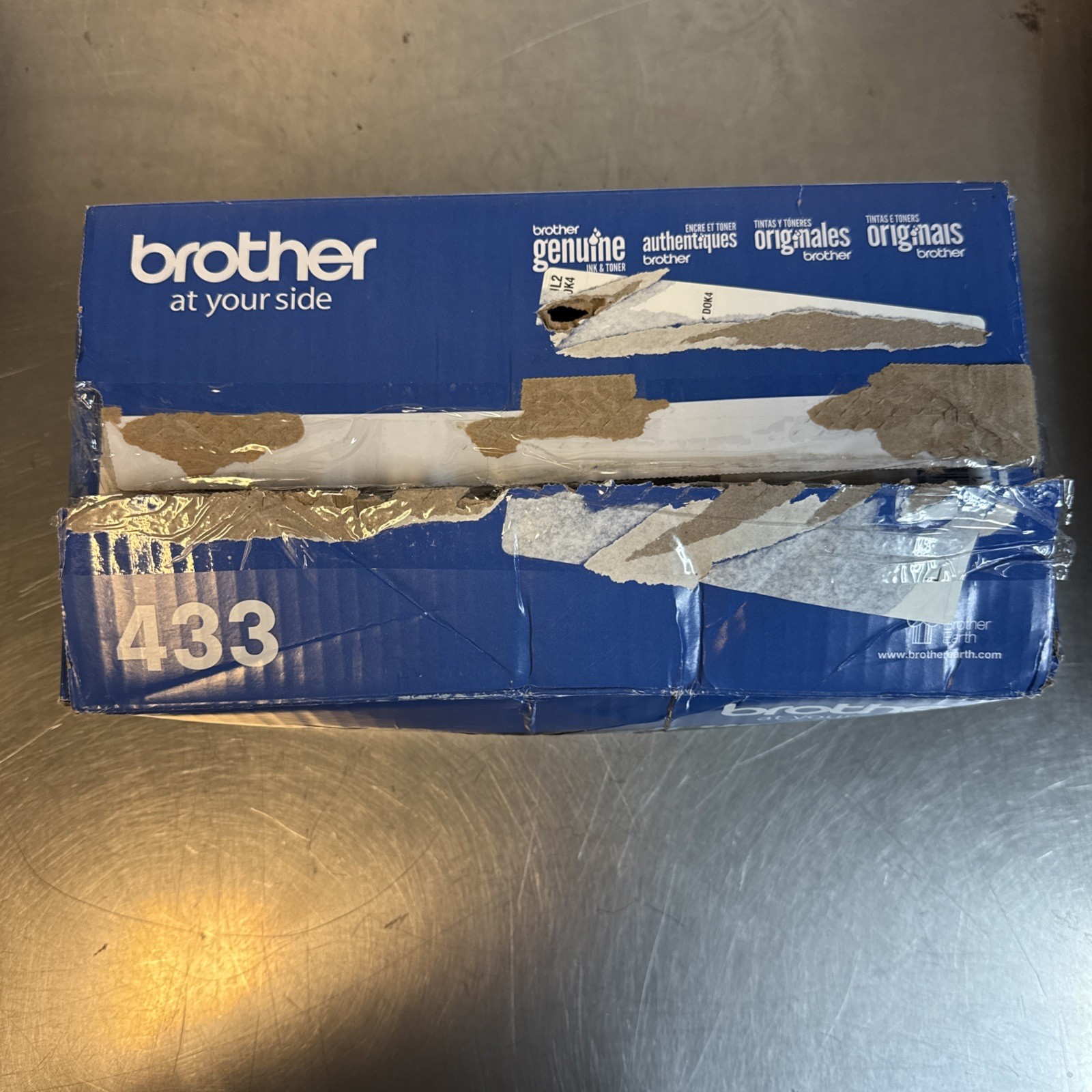 Brother TN433BK Black Toner Cartridge, OEM-Open/Worn Box