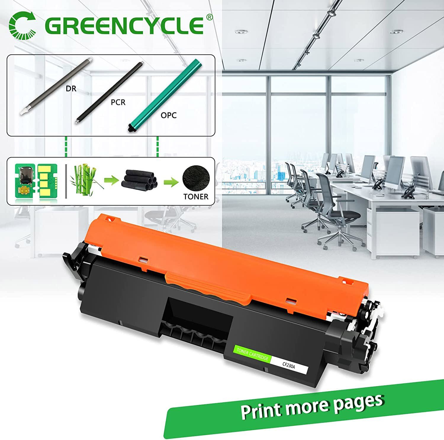 6PK Black CF230A 30A Toner Compatible for HP LaserJet MFP M227fdw M227fdn M203dw