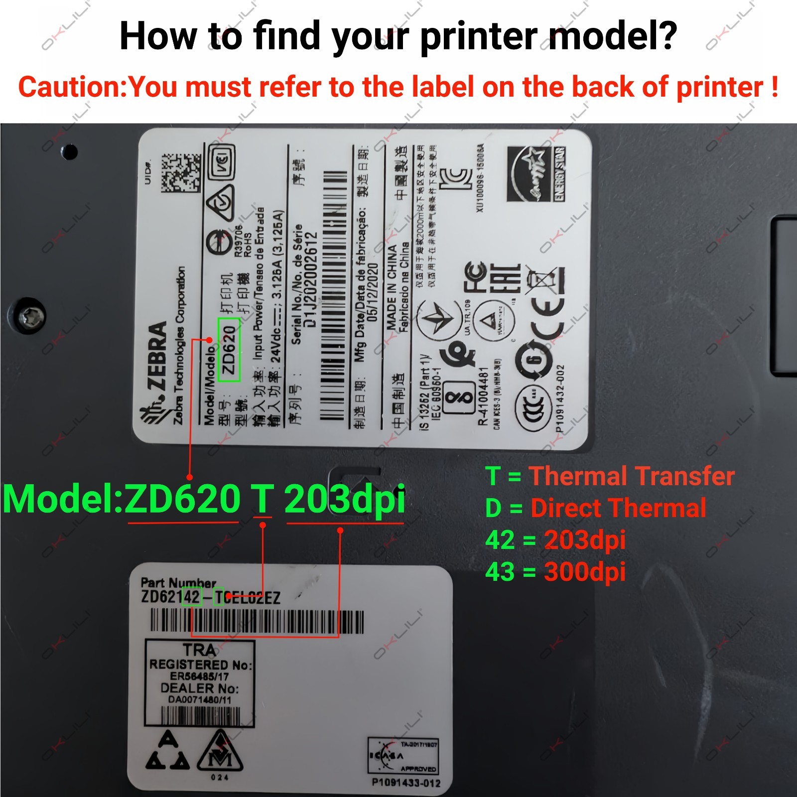 Label Printer Transfer Thermal Printhead for Zebra ZD421 ZD421d ZD421t 203dpi