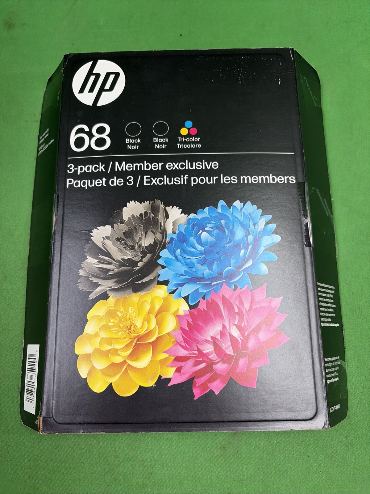 Genuine HP 68 3-PACK Tri-color (1) & Black (2) Combo A73VTBN New