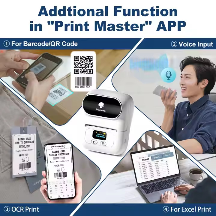 Label Maker Machine with Tape, M100 Bluetooth Label Printer for Small Business