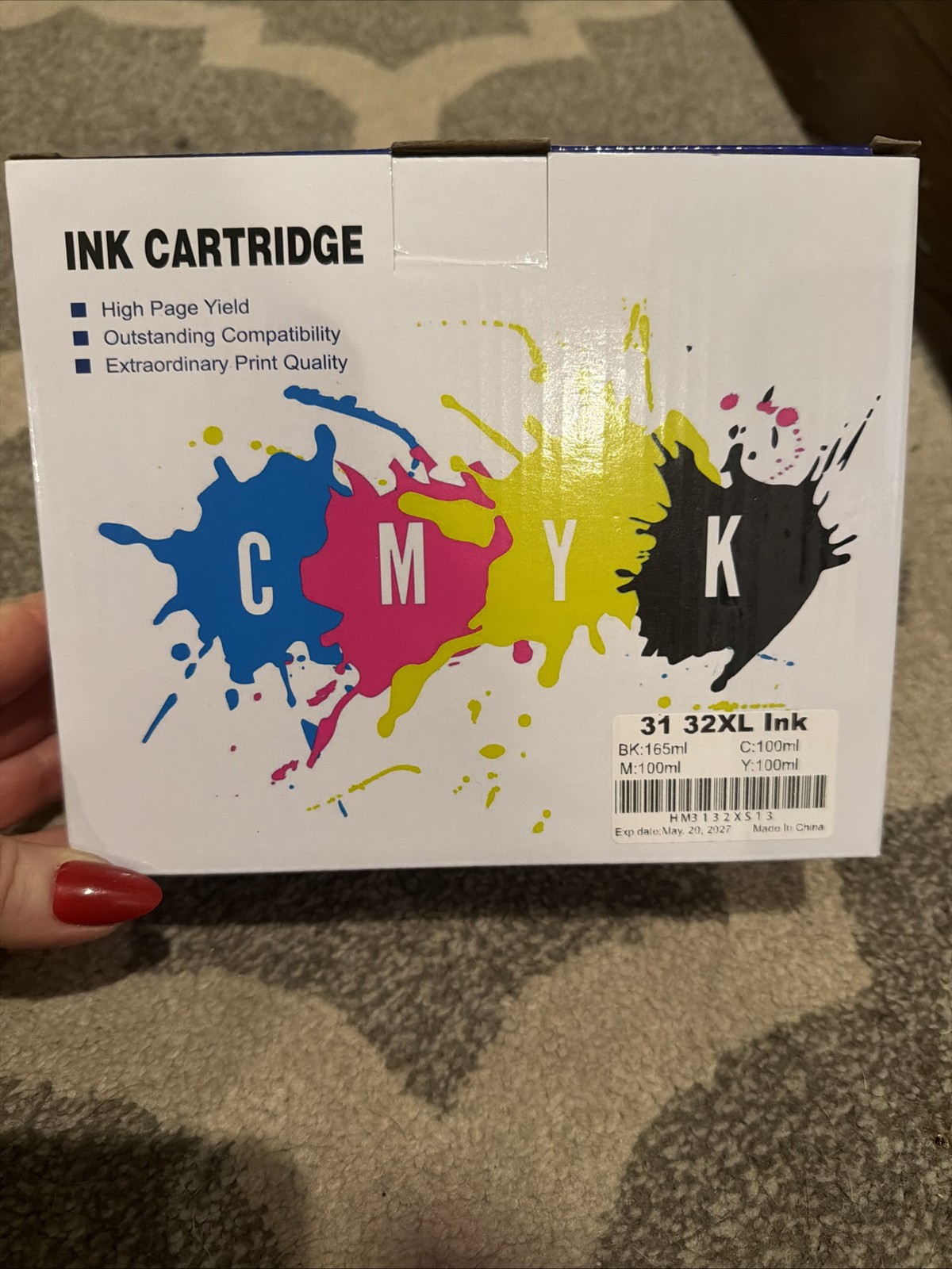 Jeoskarky Compatible for HP 31 100ml Color HP 32xl 165ml Ink Bottles (4) Total