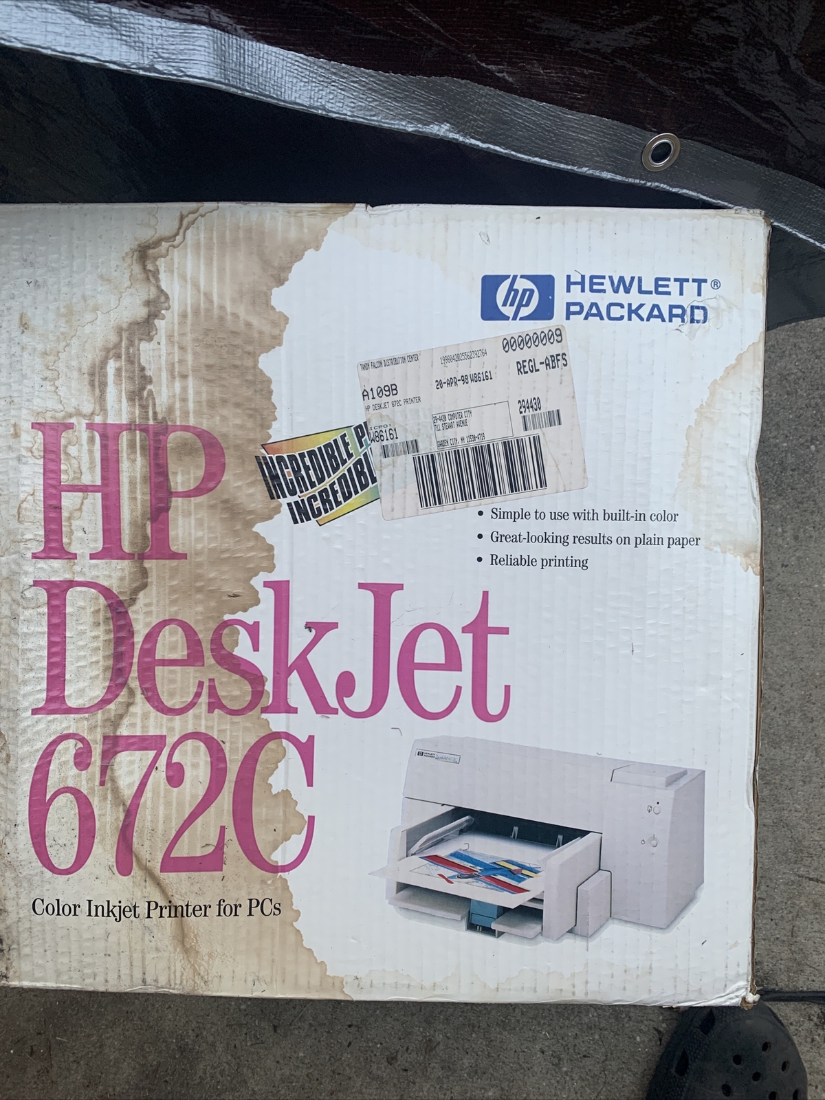 HP Deskjet 672C Inkjet Printer New , Box Damage , Item New