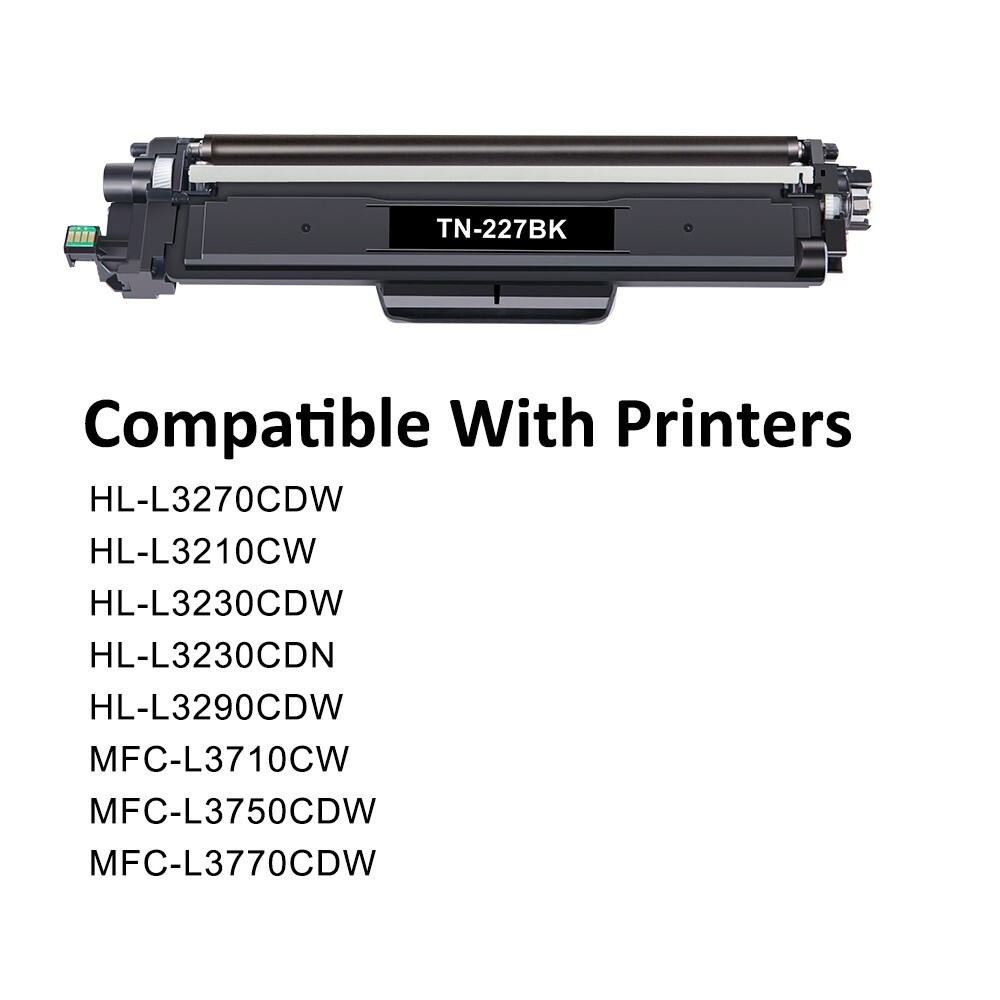 4-Pack TN227 TN223 Toner Cartridge for Brother HL-L3270CDW HL-L3290CDW Printer