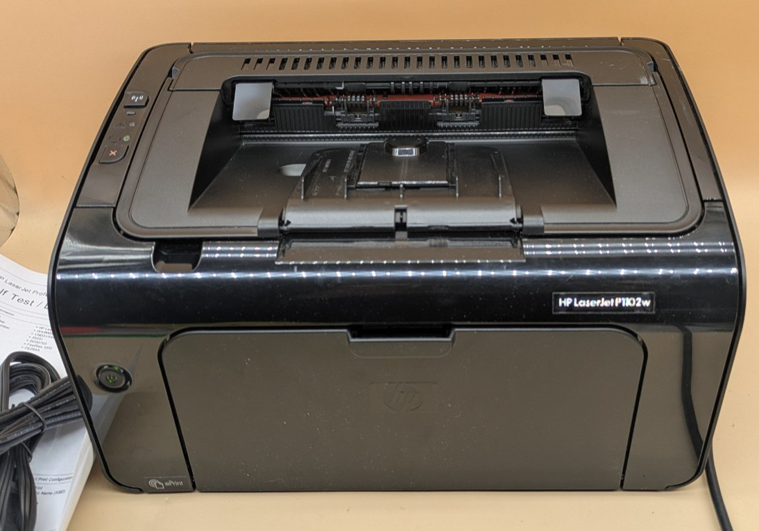 HP LaserJet Pro P1102w Printer Low 6,696 Page Count w/ Toner, Power Cord & USB