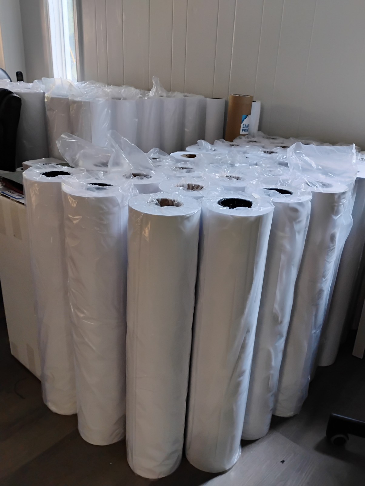 30″ X 500′ Laser Plotter Bond Paper. 4 Rolls For $160