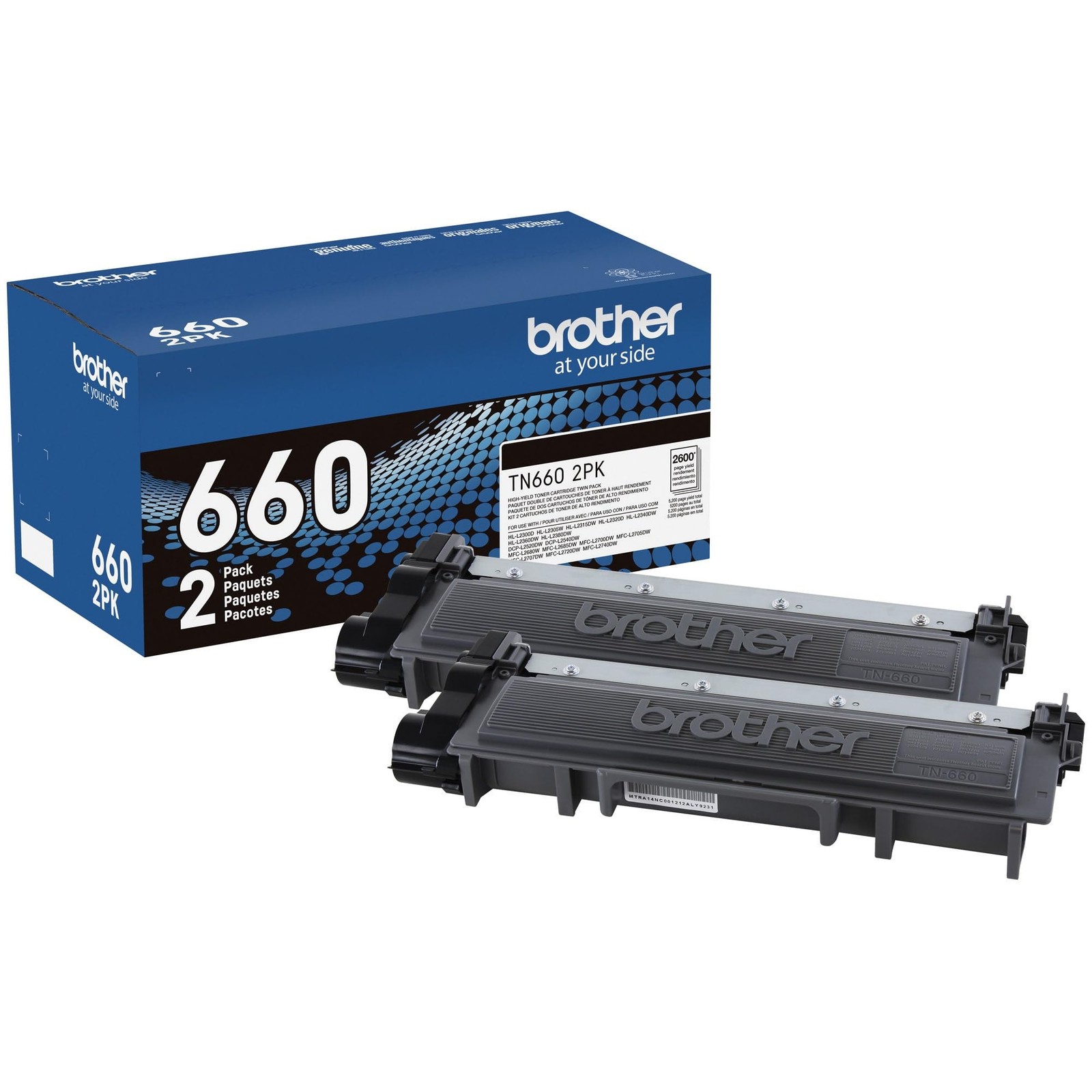Brother Genuine High-Yield Black Toner Cartridge 2 Count (Pack of 1),