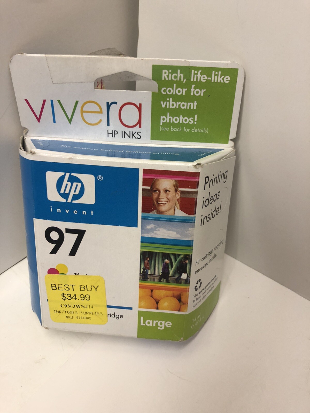 Genuine HP Vivera Inkjet 97 TriColor Ink Cartridge Deskjet Officejet EXP 3/2006