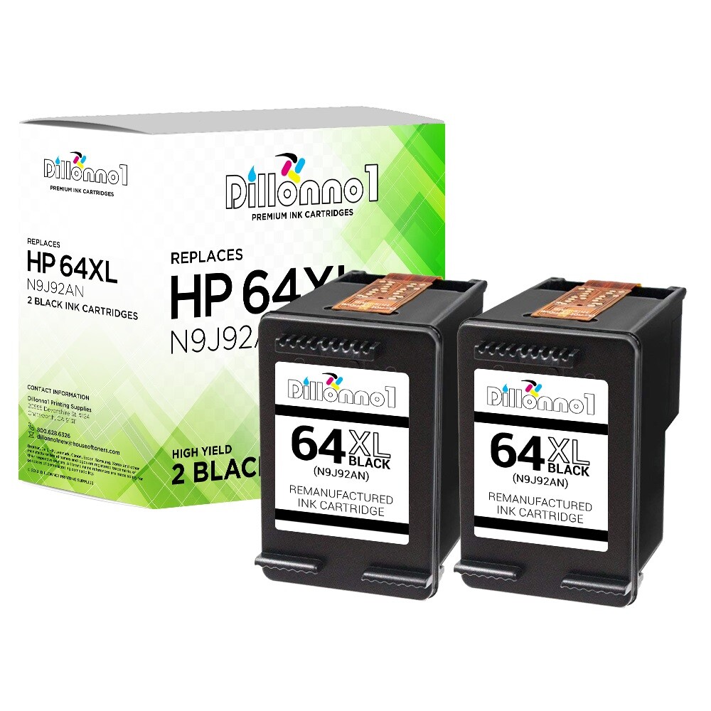 2 Black Ink Cartridge for HP 64XL Blk N9J92AN 64XL Clr N9J91AN for 6220 6230