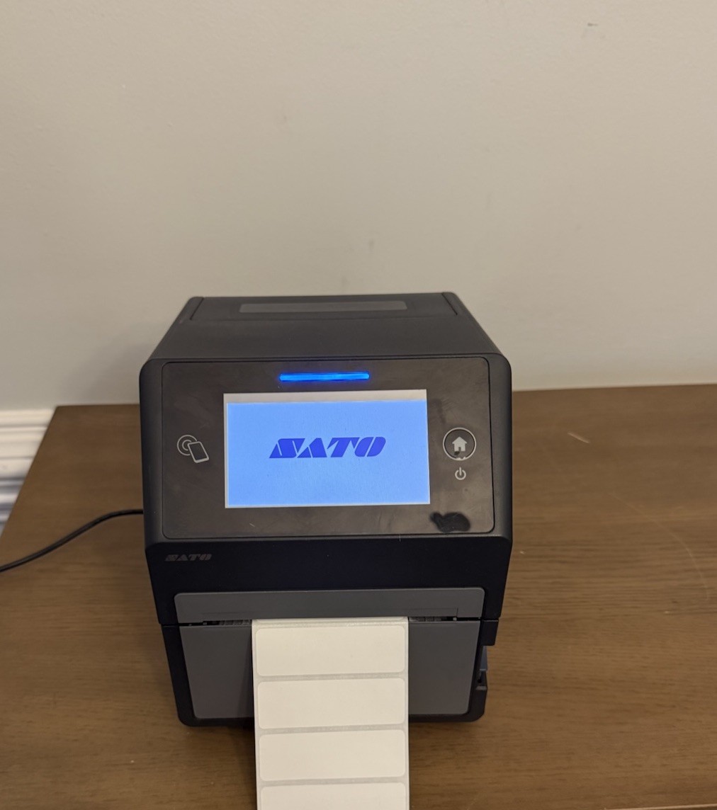 SATO CT4-LX 4″ Barcode Label Printer TT203 Ethernet USB 203 DPI TESTED w/ Cord