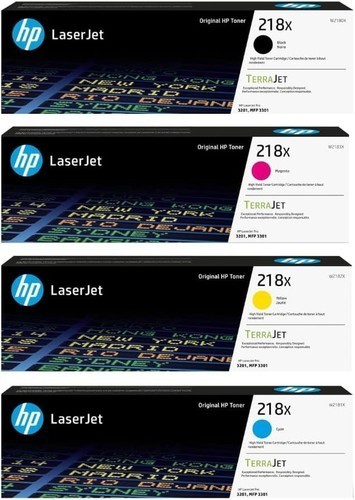 GENUINE HP 218X HIGH YIELD BLACK, CYAN, YELLOW, & MAGENTA TONER SET , NEW IN BOX