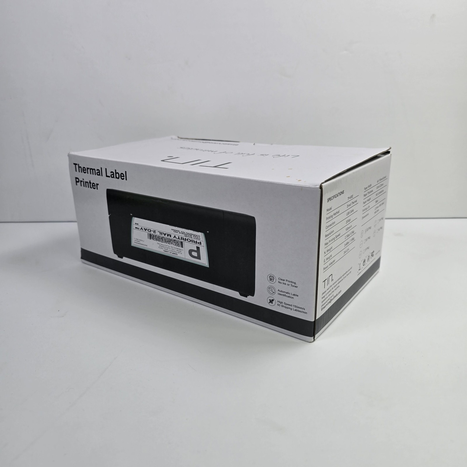 TIN Thermal Label Printer USB Direct Thermal 203 DPI 150mm/s
