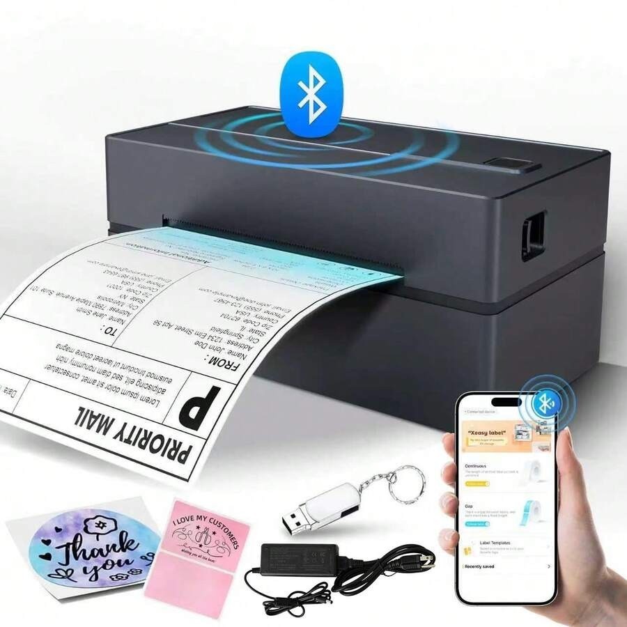 4×6 Bluetooth Thermal Shipping Label Printer, for Small Business & Packages