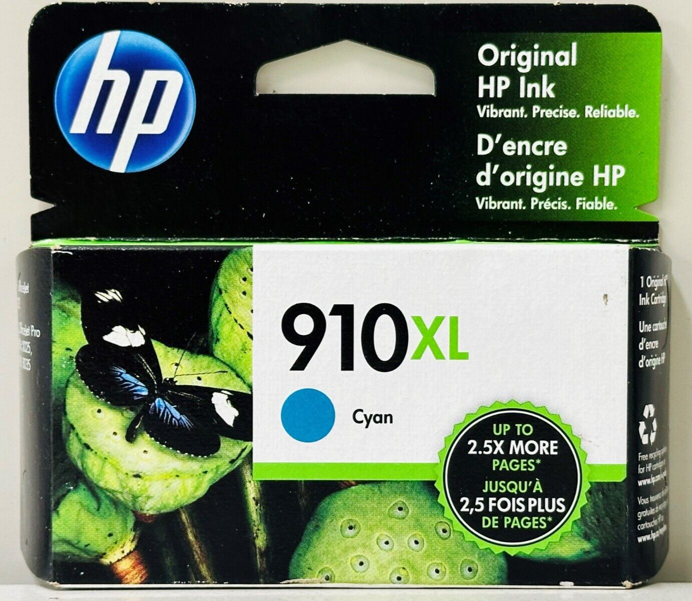 New Genuine HP 910XL Cyan In Retail Box Ink Cartridge OfficeJet Pro 8020 8025
