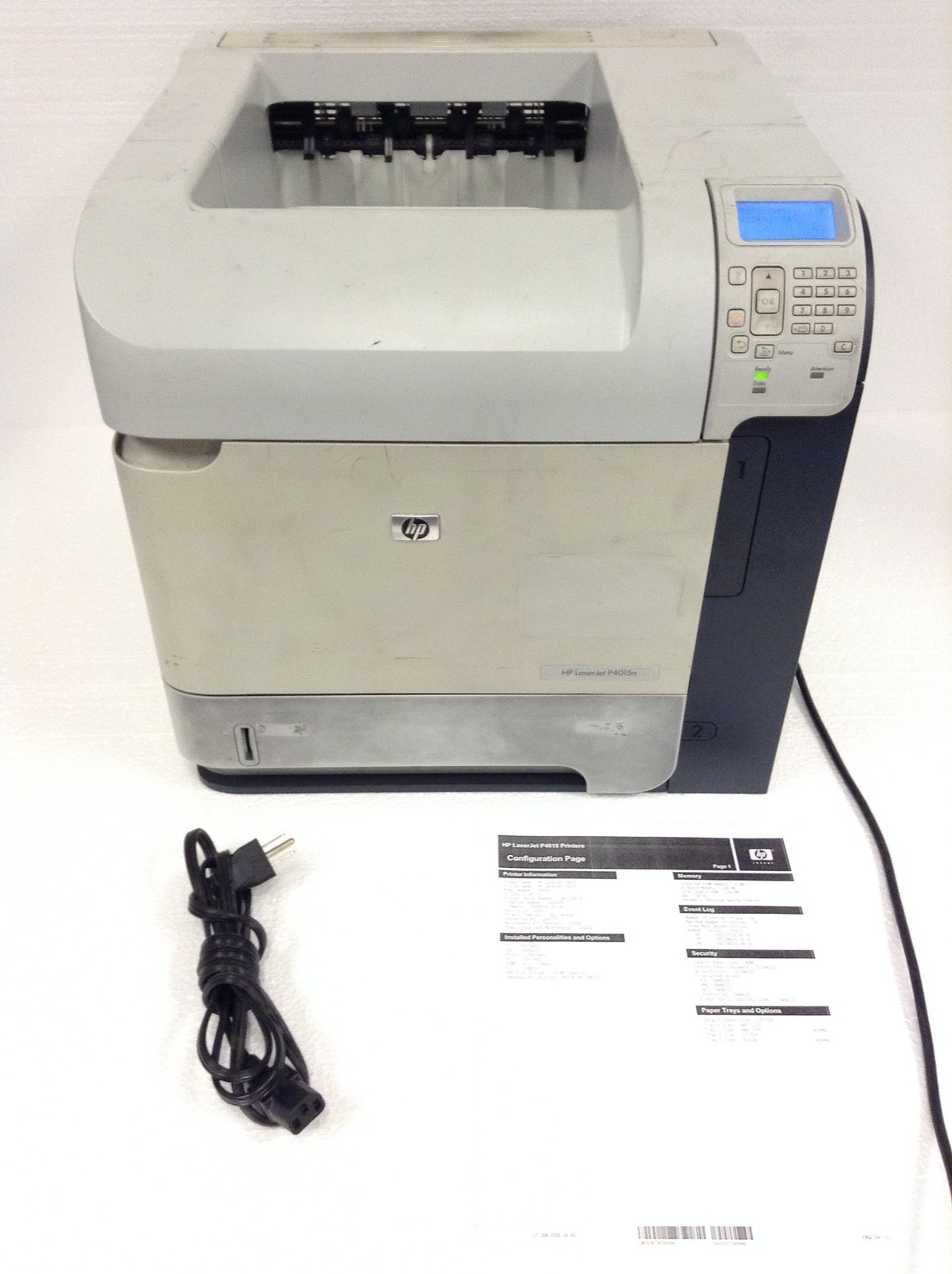 HP LaserJet P4015N Monochrome Network Laser Printer 128MB, Card J7972G, No Toner