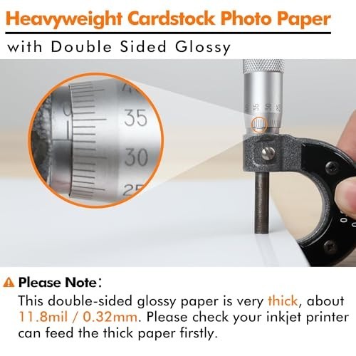 Glossy Photo Paper 8.5×11 Inch 260gsm 100 Sheets Double Sided Heavyweight