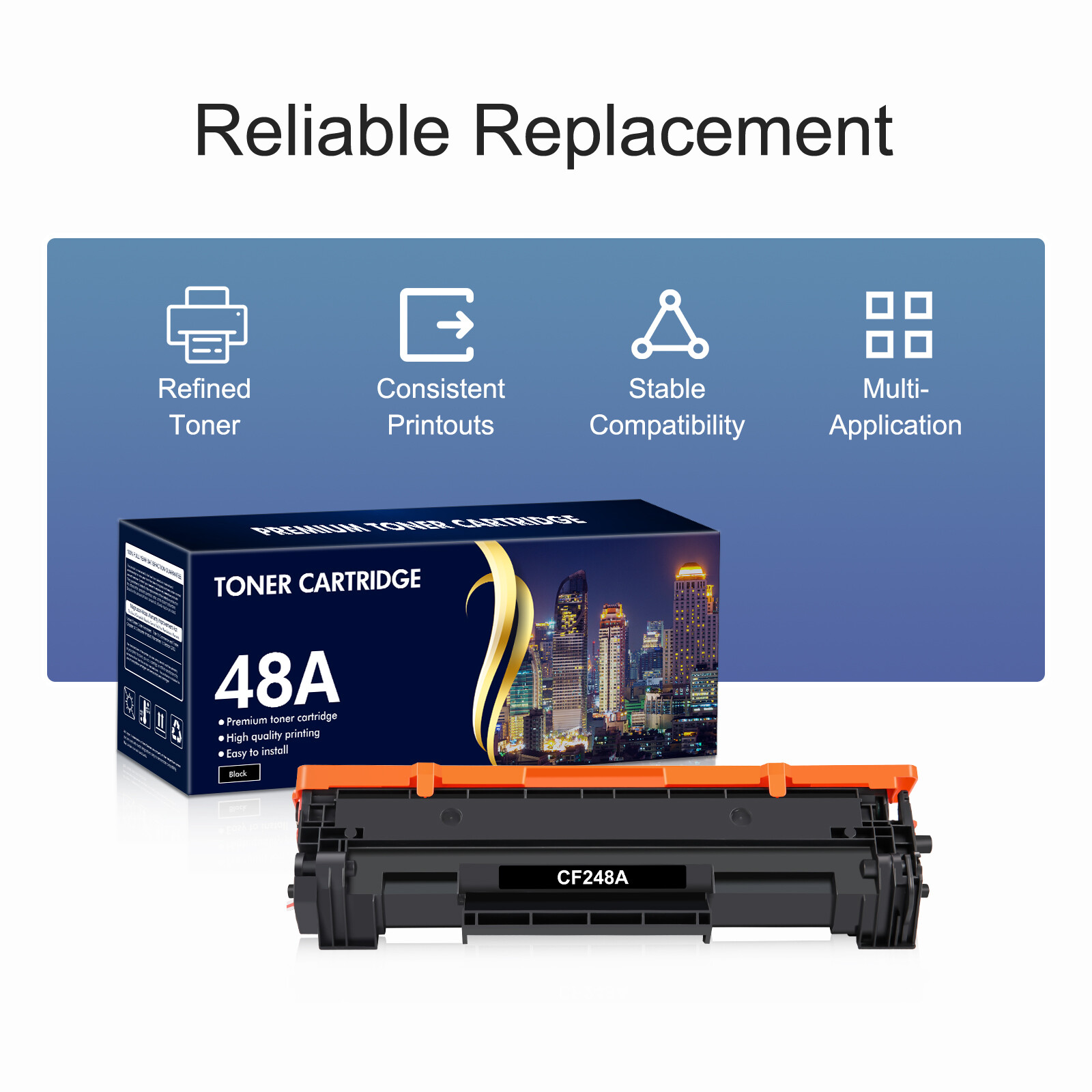 4PK CF248A Laser Black Toner For HP 48A LaserJet M15w M15a M16w M28w M29w M31w