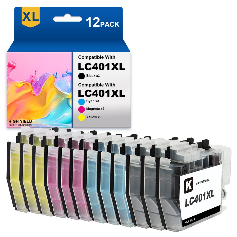 Ink Cartridge fits for LC401 Brother MFC-J1010DW MFC-J1012DW MFC-J1170DW Printer