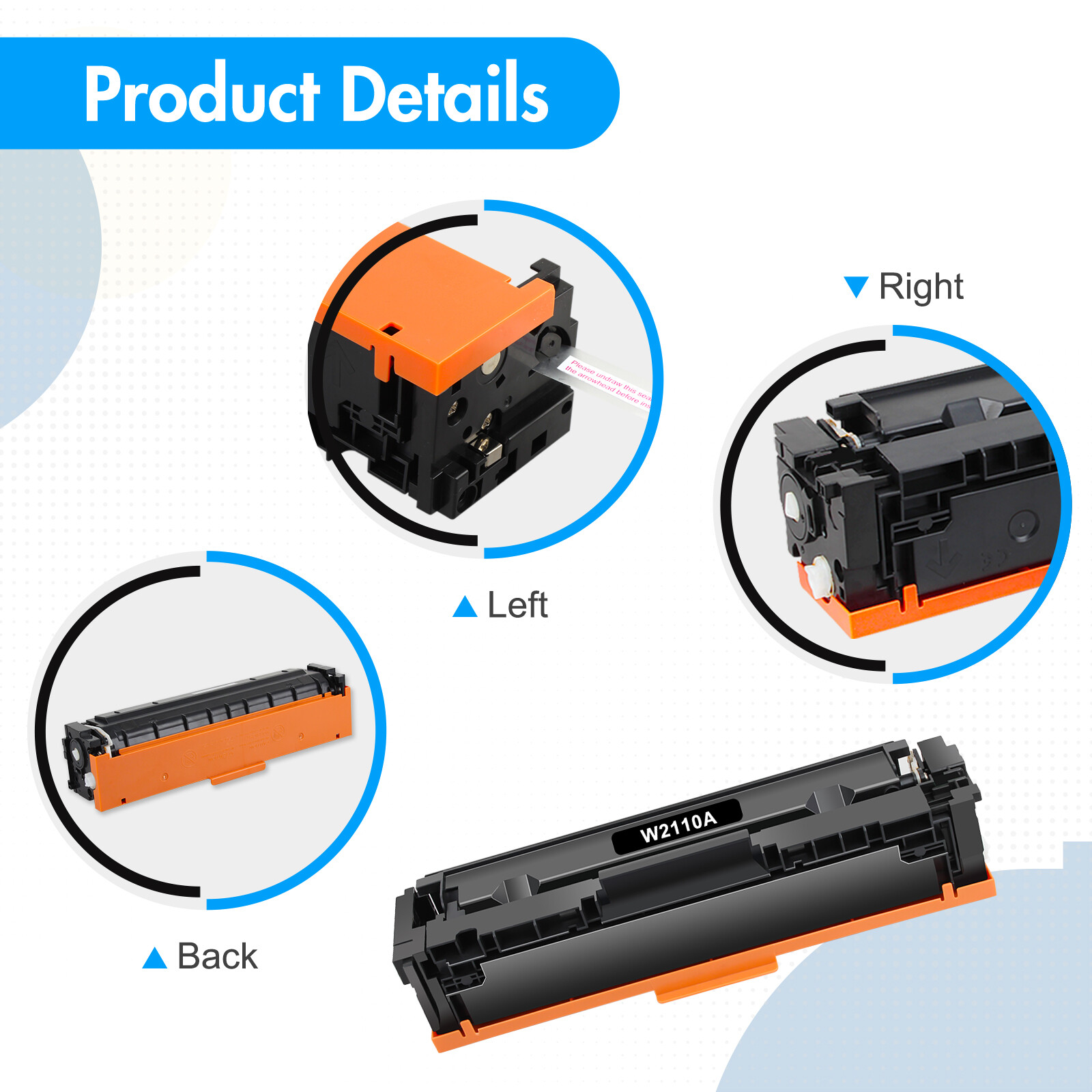 [No Chip] W2110A 206A Toner Cartridge for HP LaserJet Pro M283fdw M283cdw M282