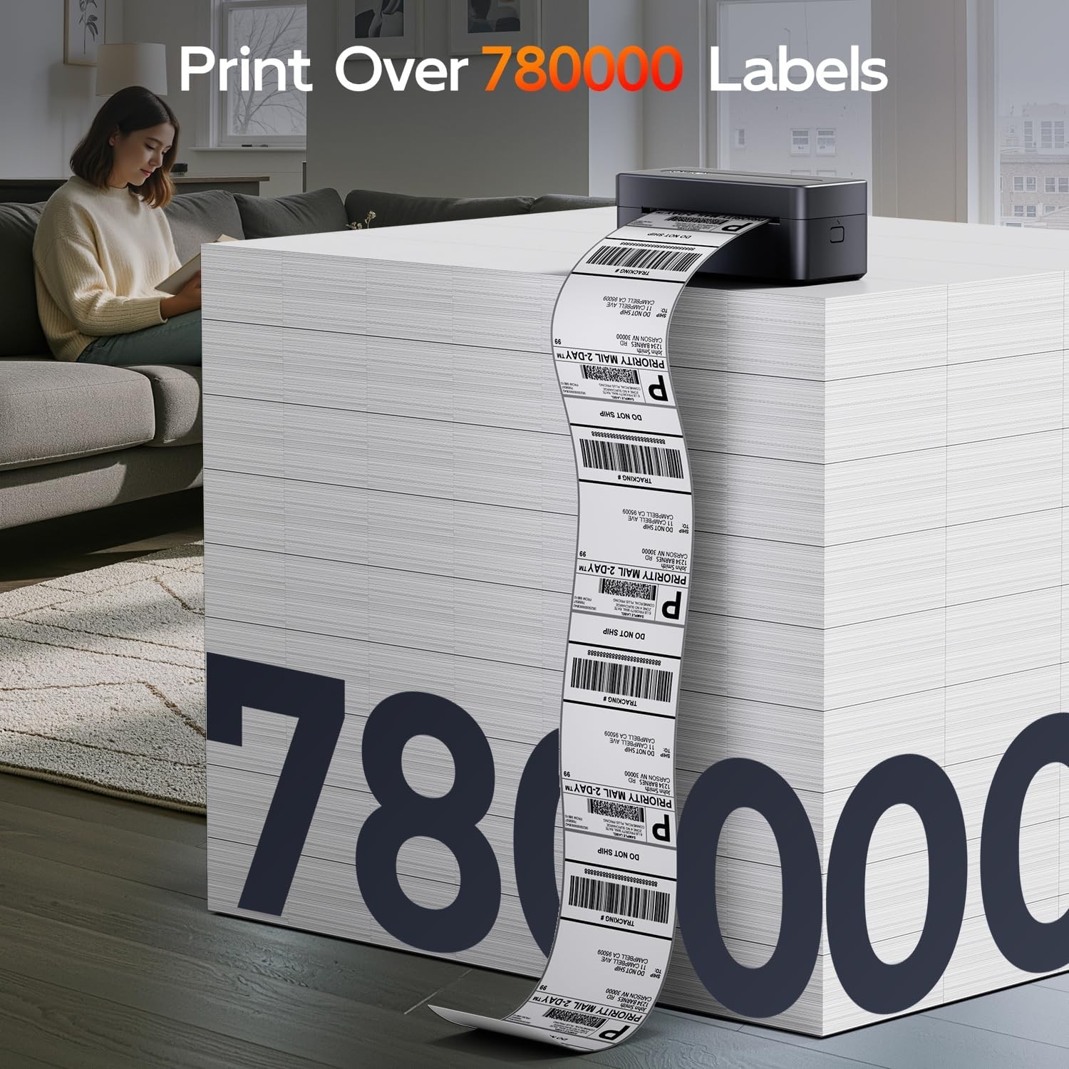 300DPI 4×6 Wireless Shipping Label Printer Phomemo D450BT USPS or Thermal Label