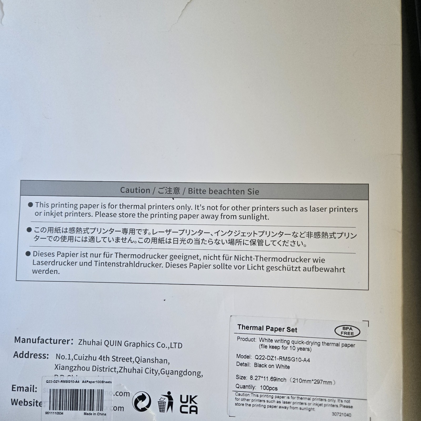 Phomemo M08F Portable Thermal Printer With Paper Wireless, Bluetooth, Inkless