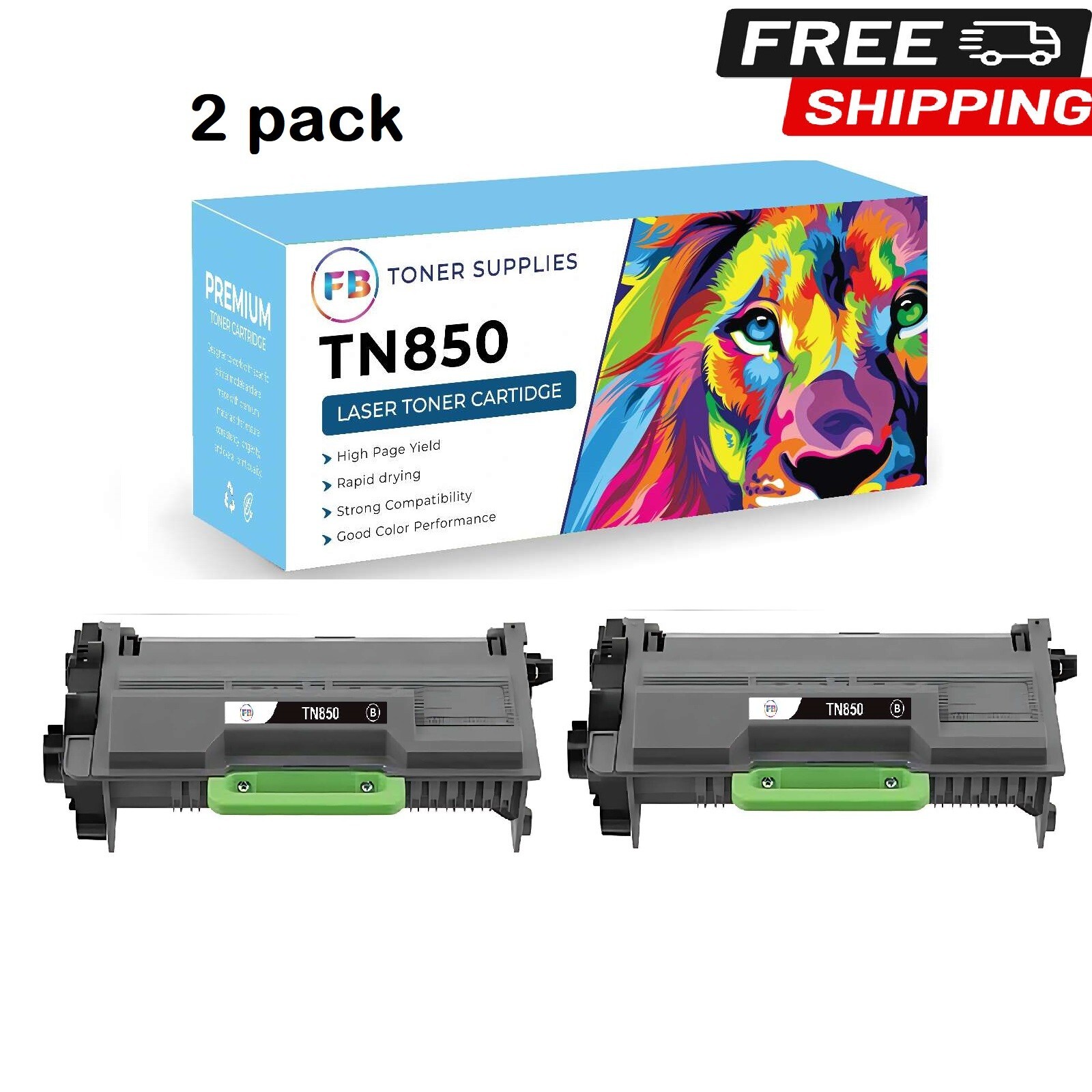 2 PK TN850 TN-850 TN820 Toner Cartridge For Brother TN820 MFC-L5800DW MFC-L5850D