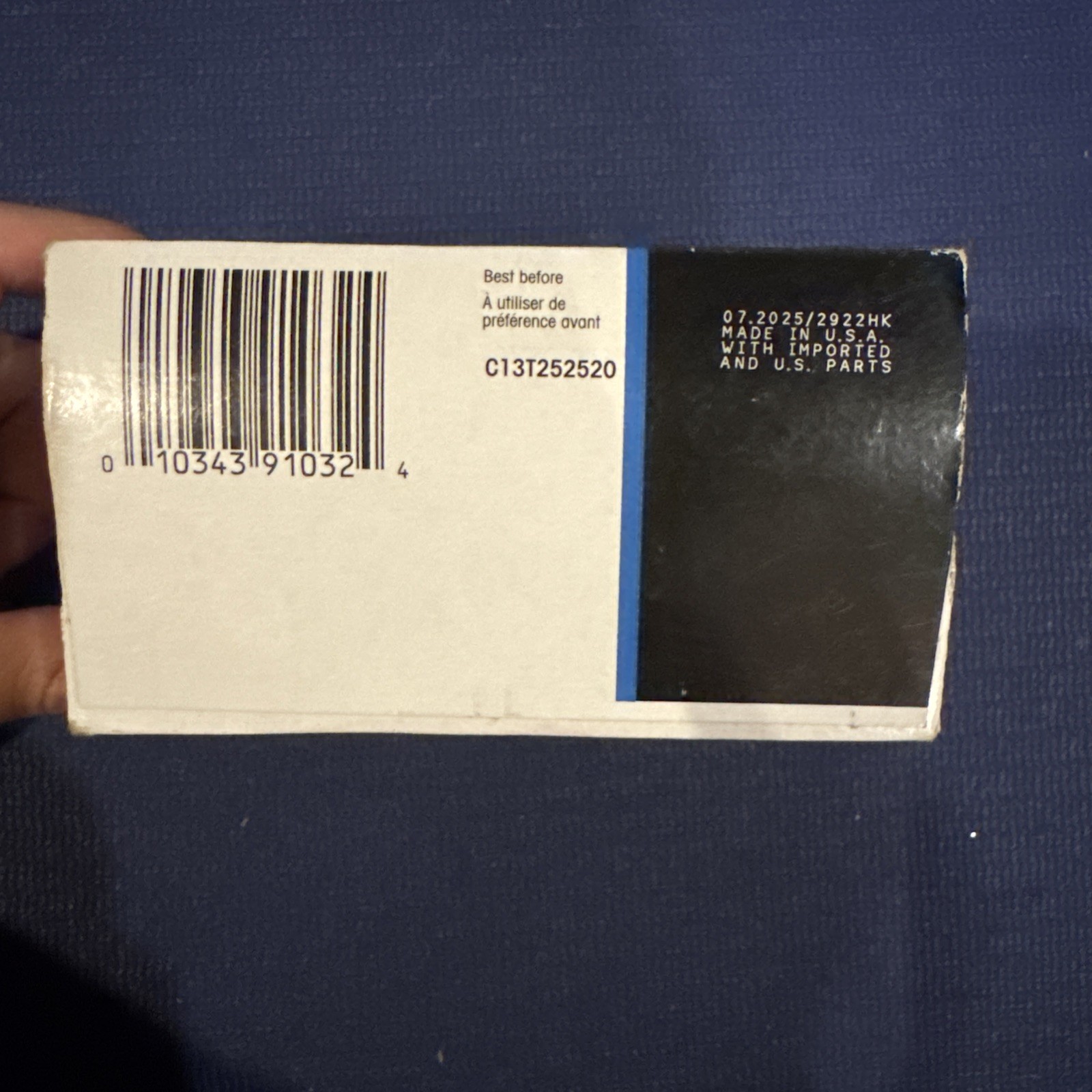 Epson DURABrite T252520 Cyan/Magenta/Yellow Ink Cartridge Expires 07/2025