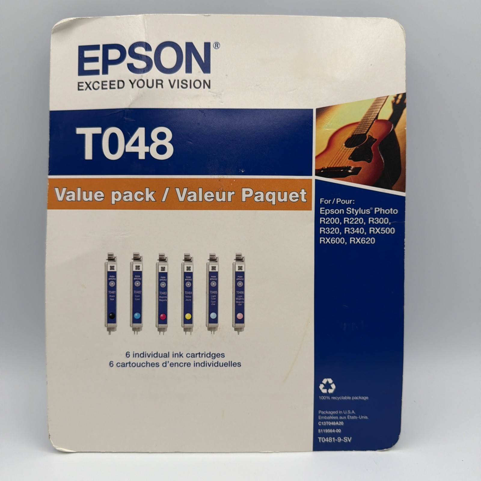 Epson T048 Value Pack Ink Cartridges Stylus Photo **All Expired**