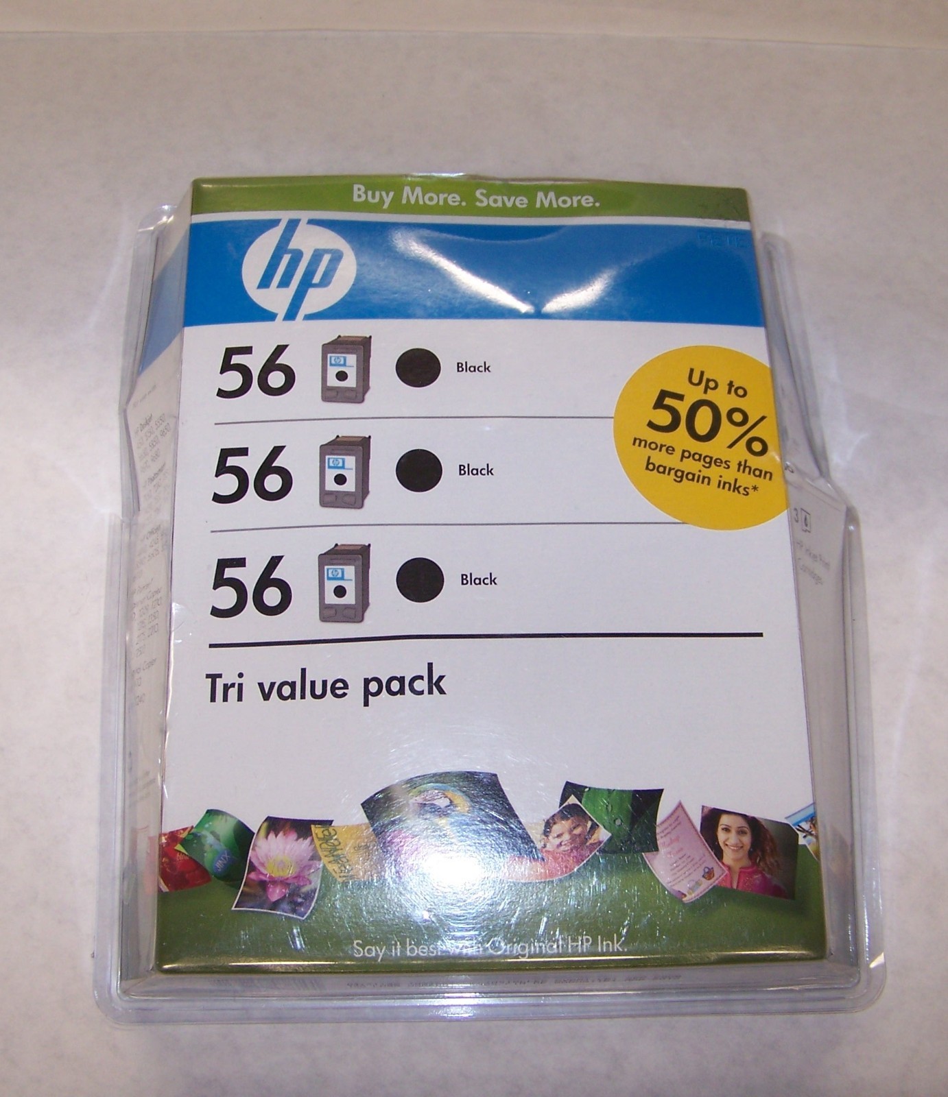 Genuine HP 56 Black Ink Cartridge Tri-Value Pack Three (3) BLACK Cartridges NEW