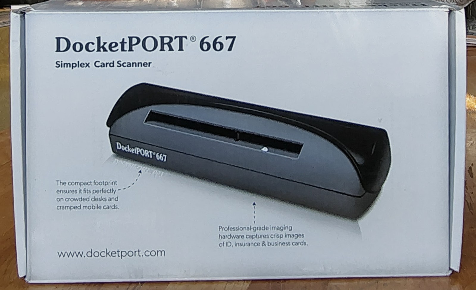 DocketPort 667 Card & ID Scanner – Simplex Card Scanner – Compact – USB Powered
