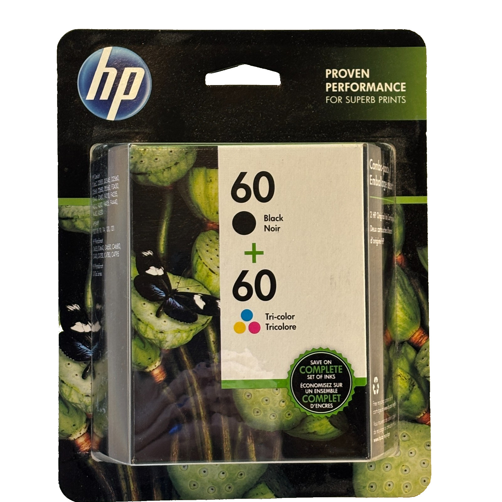 HP 60 Black & Tri‑Color Ink Combo Pack – Sealed OEM – Exp 2024 Free Shipping