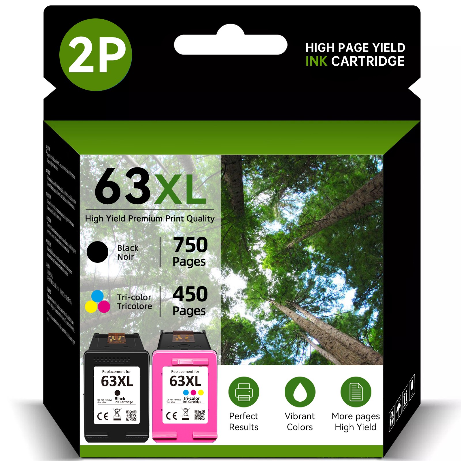 63 XL Ink Cartridges for HP Envy 4516 4520 4522 OfficeJet 3830 4650 5255 Printer