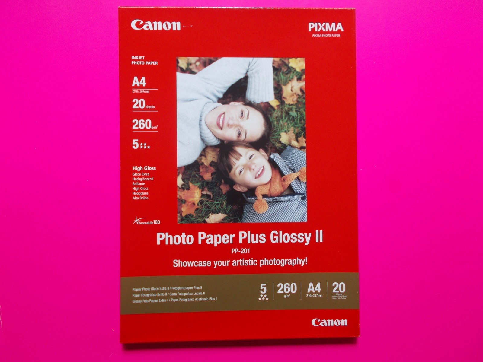 Canon Pixma – Photo Paper Glossy II – 260gsm A4 20 Sheets – PP-201 Inkjet – New