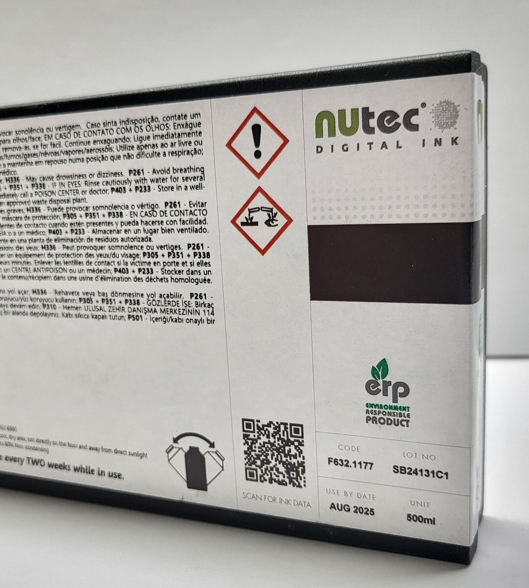 Nutec Black – Emerald E12-MS21 Compatible Cartridge 500ml for Roland ECO-SOL