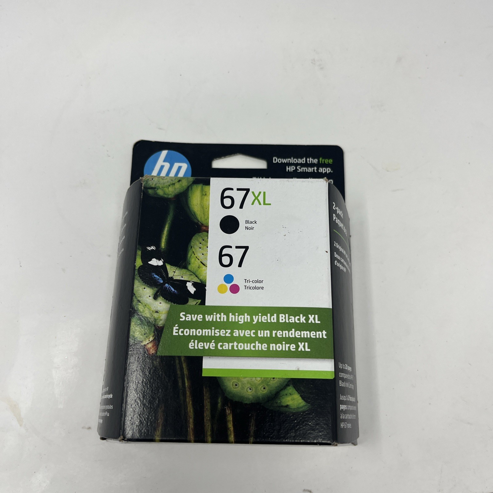 Genuine HP 67XL / 67 Ink Cartridges (Black/Tri-Color) 2-Pack Exp 9/2023