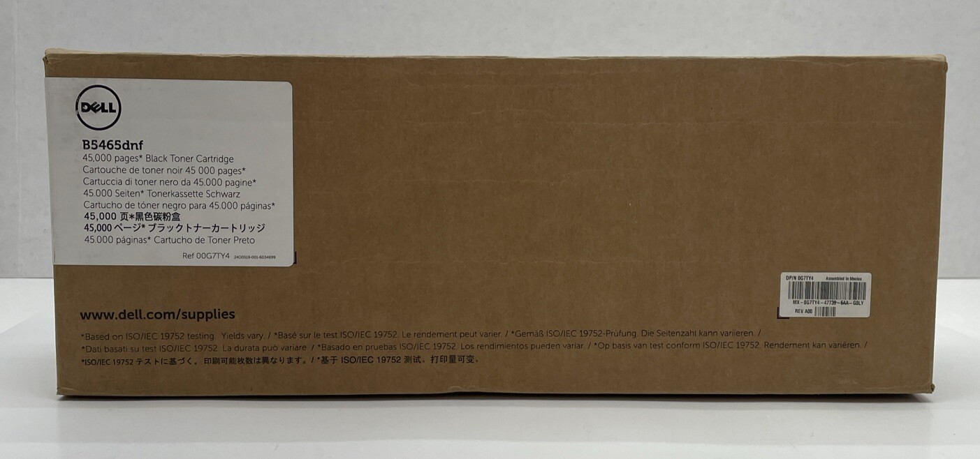 Brand New – Genuine Dell G7TY4 B5465dnf 45,000 Pages Toner Cartridge, Black