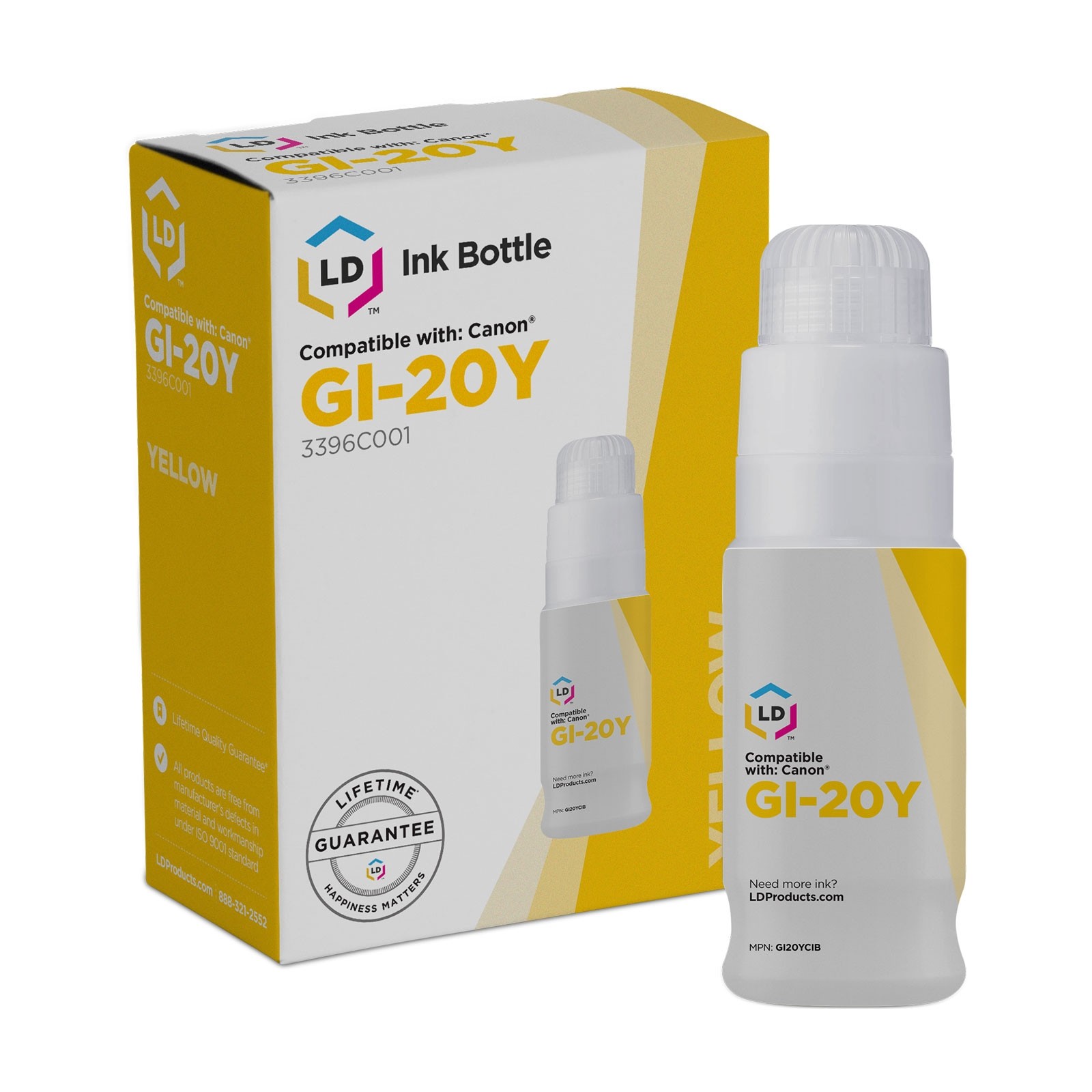 LD Products Canon GI20 Yellow Ink Cartridge for PIXMA G4200 G4210 G3200 G2200