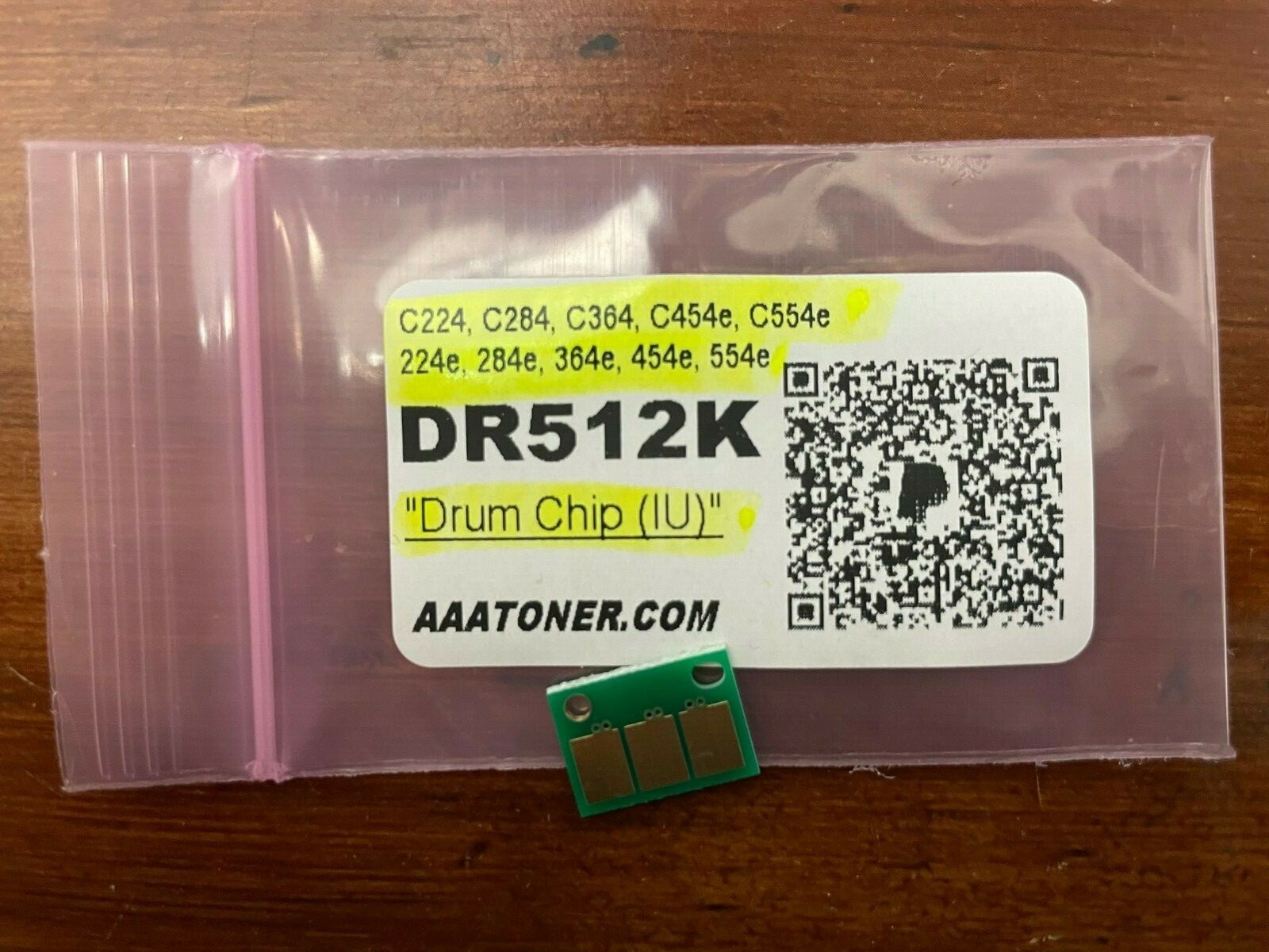 1 Black Drum Chip (DR512K) for Minolta Bizhub C224 C284 C364 C454 C554 E Refill