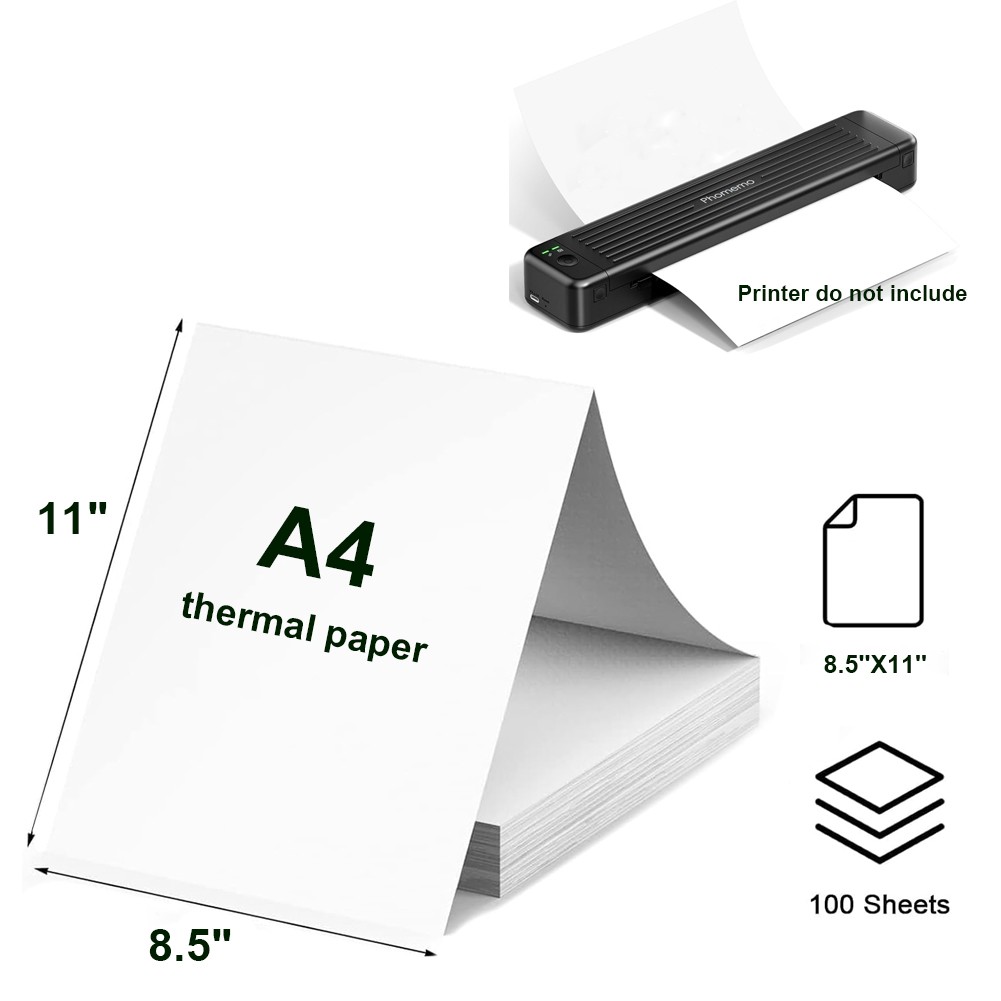 100-1000 Sheets Thermal Printer Paper 8.5″x11″ A4 US Letter Size for M08F M832