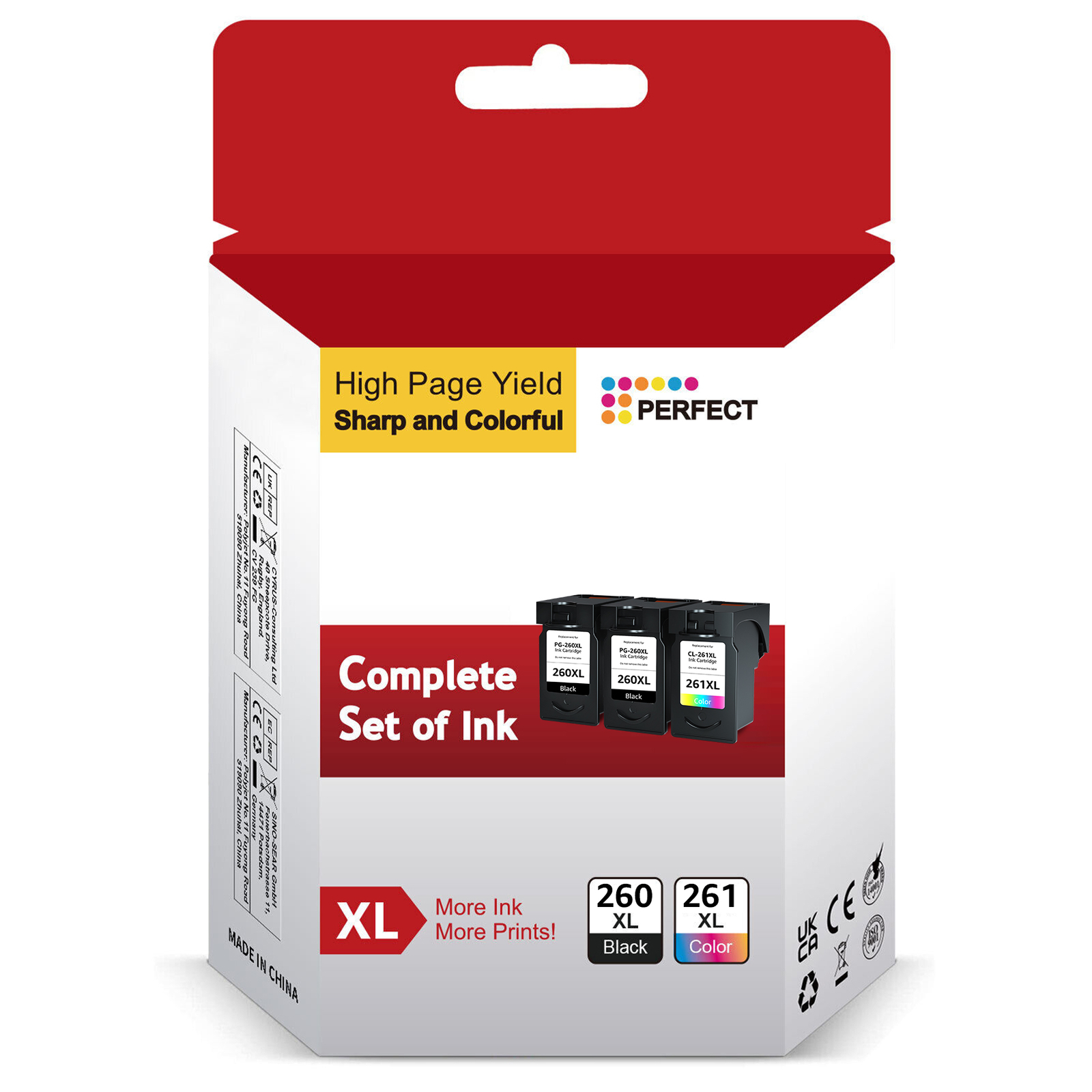 PG-260XL CL-261XL Black Color Ink Compatible For Canon PIXMA TS5320 PIXMA TR7020