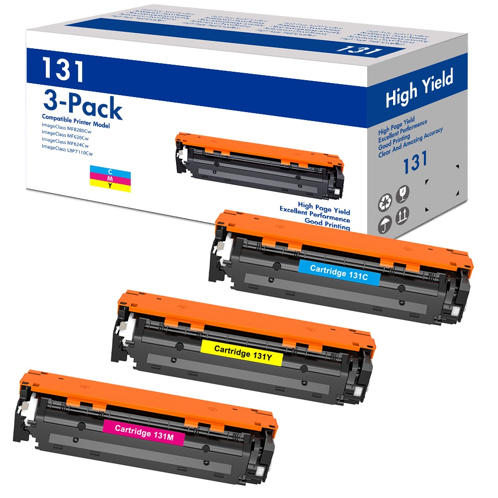 3PK CRG131 CYM Toner Cartridge For Canon 131 ImageCLASS LBP7110CW MF8280 MF624CW