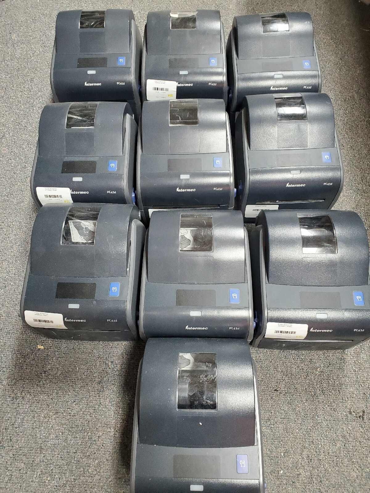 (Lot Of 10)Intermec PC43d Desktop Direct Thermal Barcode Printer with AC Adapter