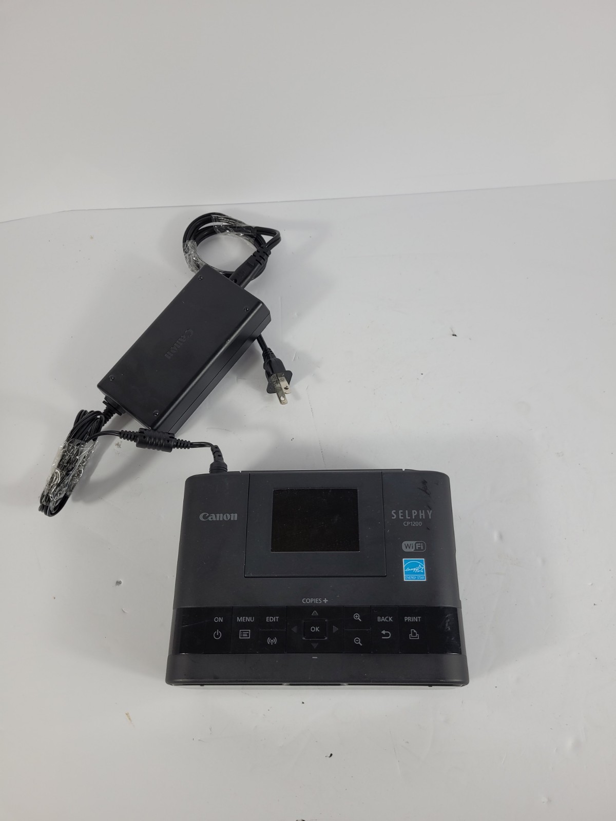Canon SELPHY CP1200 Wireless Compact Photo Printer (Black) Tested No Tray