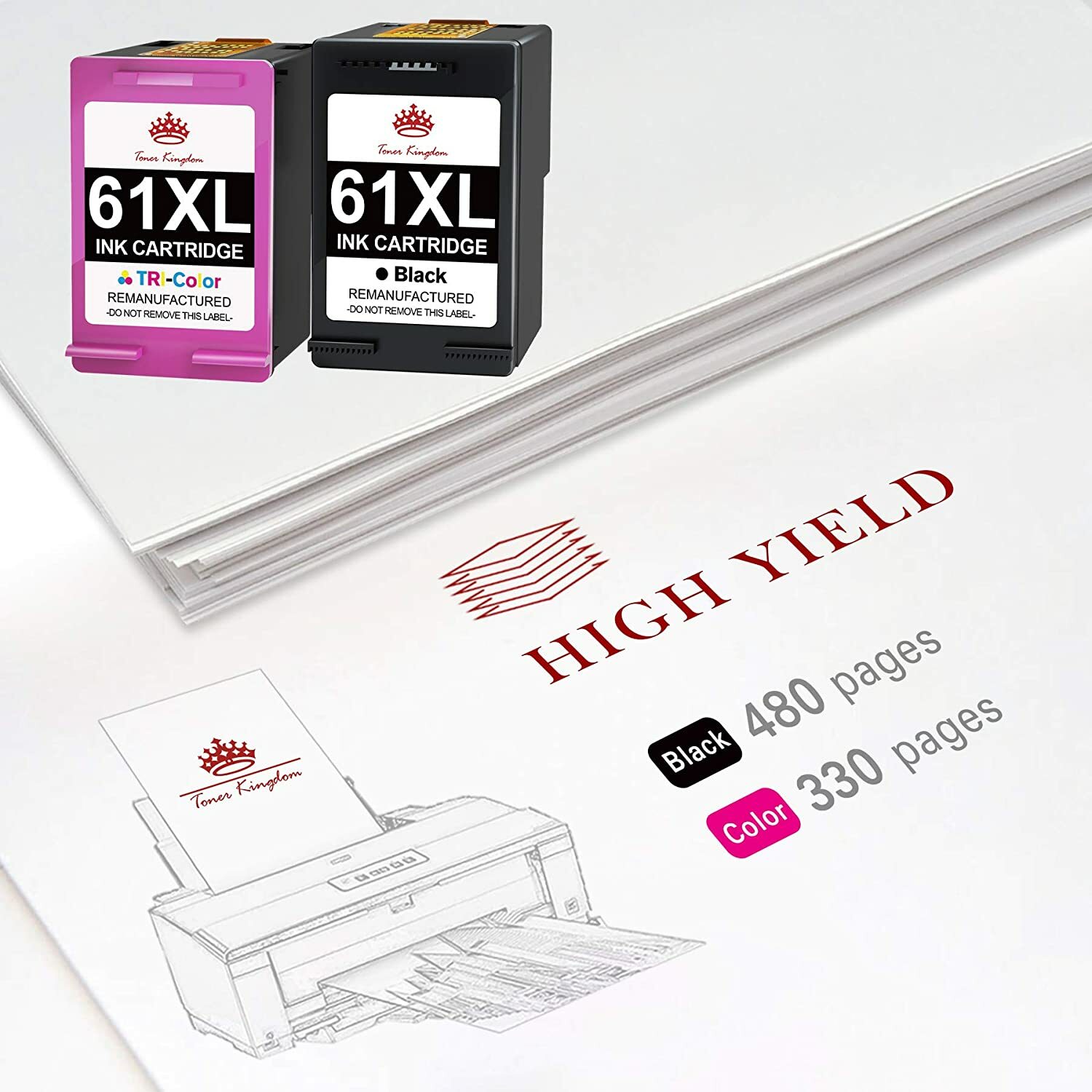 Black Color 61XL 61 XL Ink Cartridge For HP ENVY 4500 4501 4502 4504 5530 5535