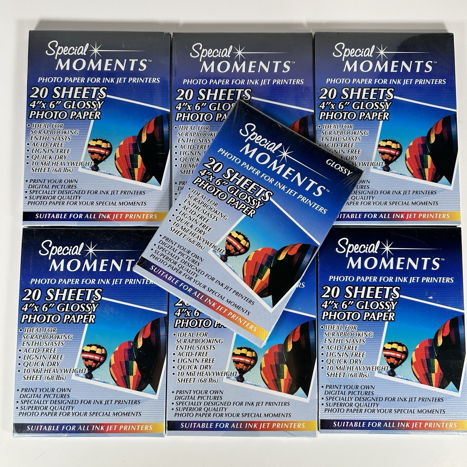 Lot of 7 Packs Special Moments Photo Paper for Ink Jet Printers 4×6 Glossy